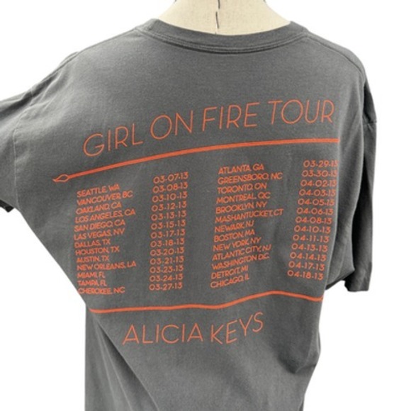 Alicia Keys Girl On Fire Tour Graphic Shirt Women's Gray Short Sleeve Concert - Picture 4 of 6